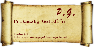 Prikaszky Gellén névjegykártya